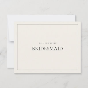 Modern och Elegant Beige Bridesmaid Frieri kort