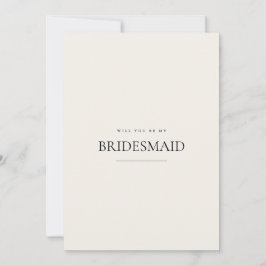 Modern och Elegant Beige Bridesmaid Frieri kort