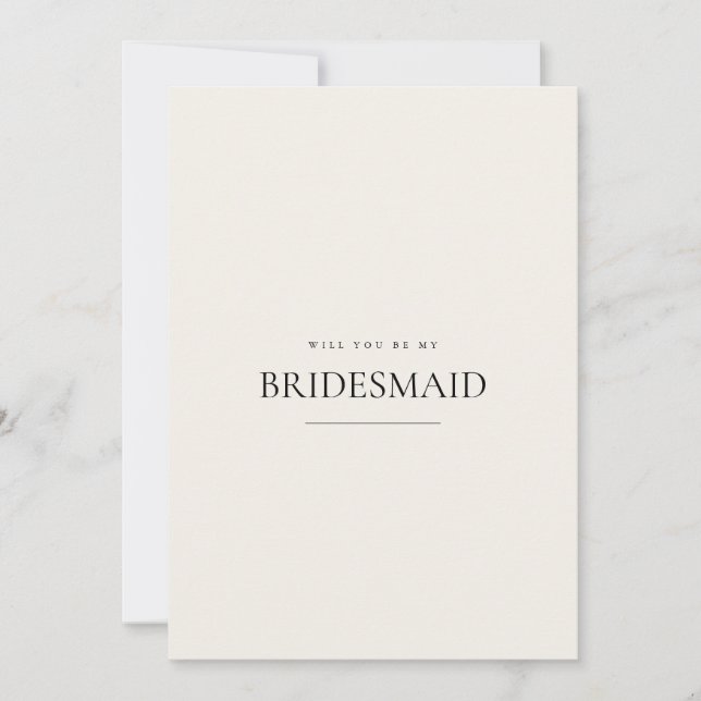 Modern och Elegant Beige Bridesmaid Frieri kort (Framsida)