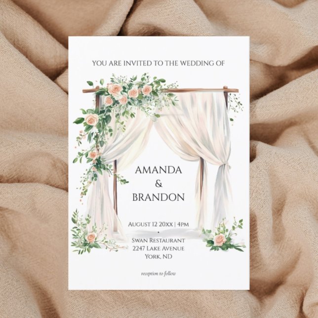 Modern och elegant Bho bröllopsinbjudan Inbjudningar (Skapare uppladdad)