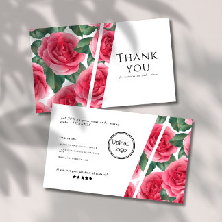 Modern och elegant Blommigt Ro Tack Business Visitkort