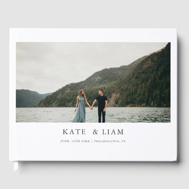 Modern och Elegant bröllop Guest Bok (Framsida)