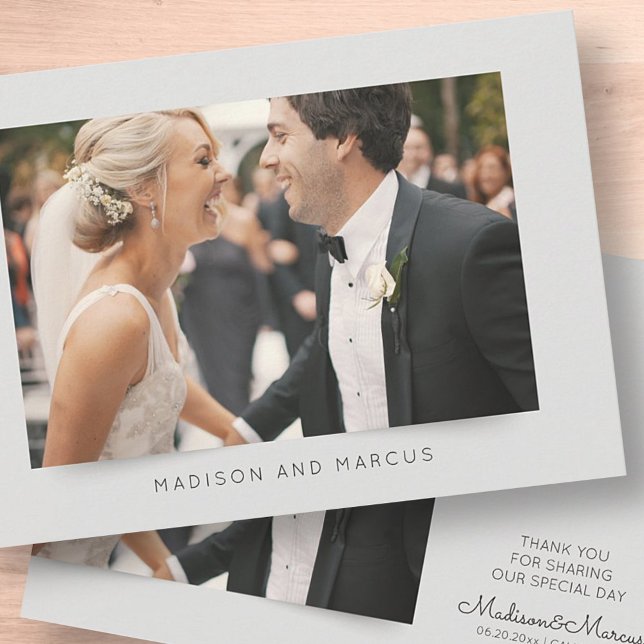 Modern och Elegant bröllop Photo Tack Kort (Skapare uppladdad)