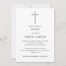 Modern och Elegant Christian Guld Kor | Baptism Inbjudningar