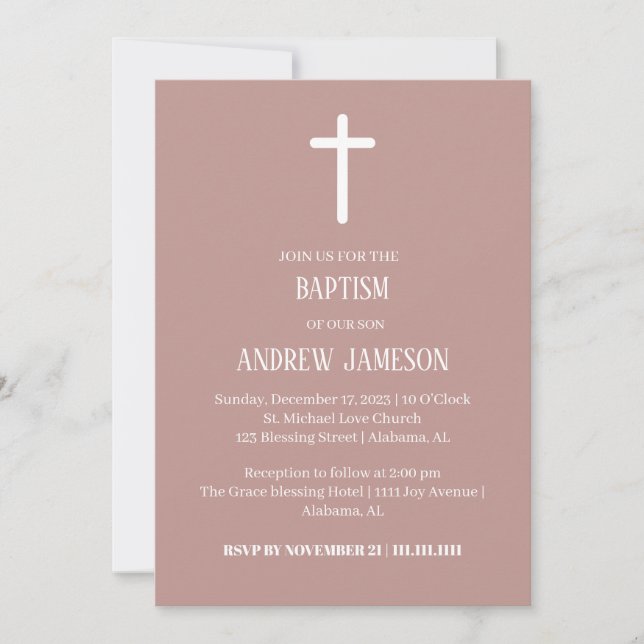 Modern och Elegant Christian Kor | Baptism Inbjudningar (Framsida)