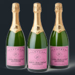 Modern och Elegant Födelsedag Rosa Gnistrande Vin<br><div class="desc">Modern och Elegant Födelsedag Rosa gnistrande vin Etikett är perfekt för alla åldrar! Den eleganta enkla designen sätter tonen för en lyxig händelse.</div>