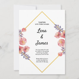 Modern och Elegant Geometrisk Blommigt Inbjudningar