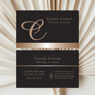 Modern och elegant, inledande monogram allmänt visitkort