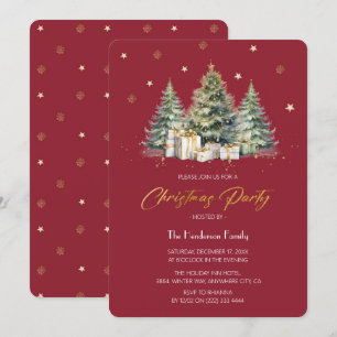 Modern och Elegant Julgran christmas Party Inbjudningar