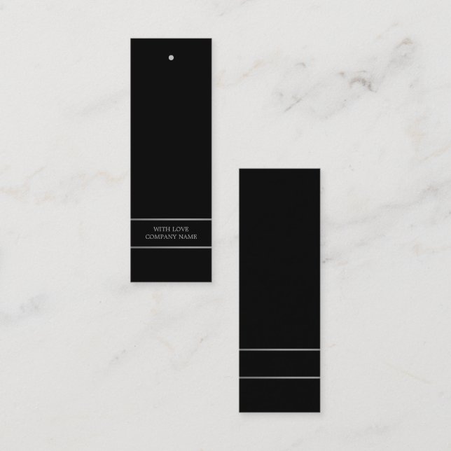 Modern och elegant, Märkre för svart och Silver Mini Visitkort (Fram/baksida)