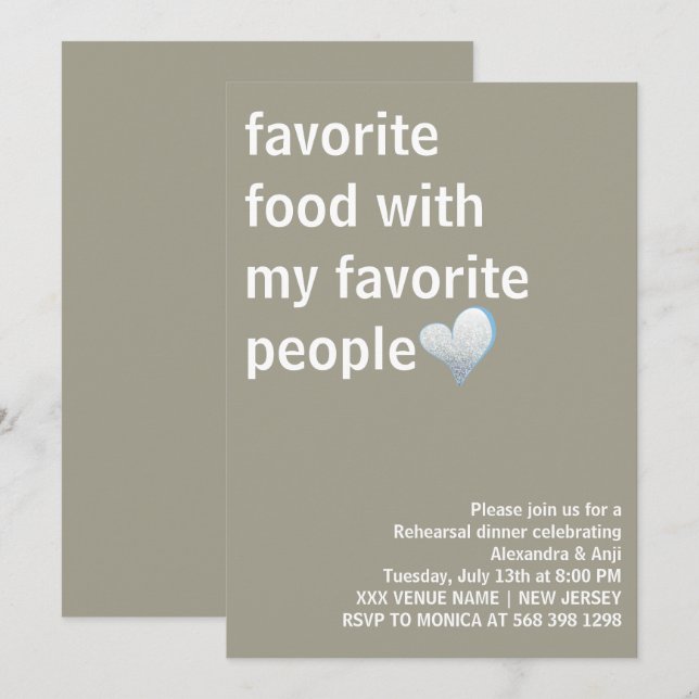 Modern och Elegant - minimalistisk repetitionsmidd Inbjudningar (Fram/baksida)