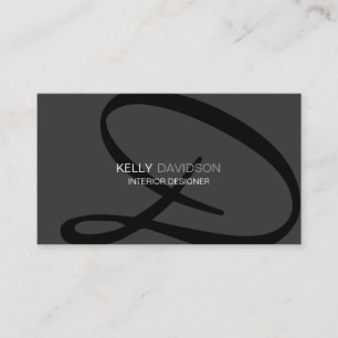 Modern och elegant Monogram för grå färg Visitkort