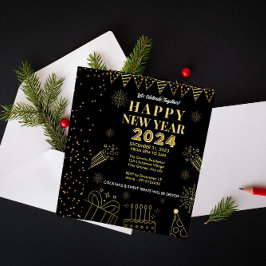 Modern och Elegant NYE Firande Inbjudningar