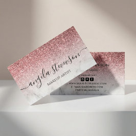 modern och elegant rosa guld glitter marmor visitkort