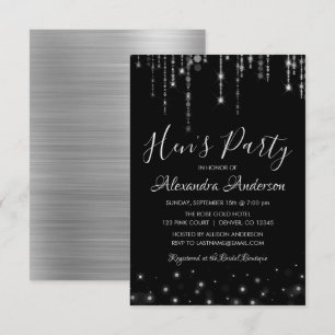 Modern och Elegant Silver Hens Party Inbjudningar