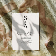 Modern och Elegant-skript och Monogram Bröllop