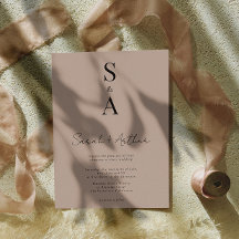 Modern och Elegant-skript och Monogram Bröllop