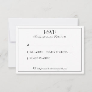 Modern och Elegant Snyggt Bröllop OSA Kort