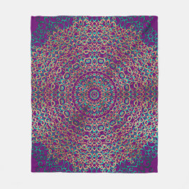 Modern och Elegant Snyggt Mandala Boho Mörk Lila Fleecefilt