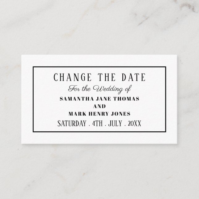 Modern och elegant, valfri Färg, ändra datum Tilläggskort (Framsida)