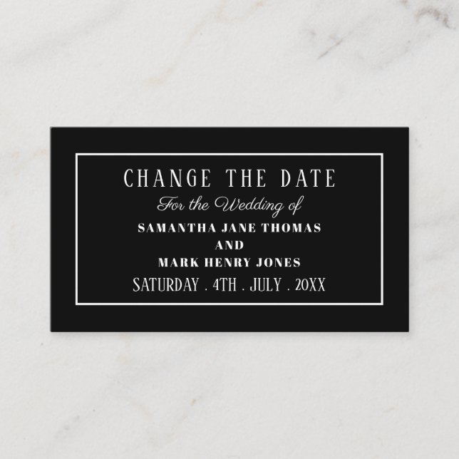 Modern och elegant, valfri Färg, ändra datum Tilläggskort (Framsida)