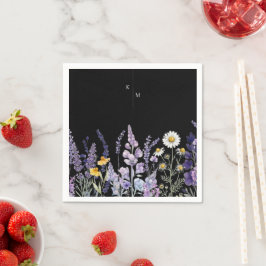 Modern och Elegant Vildblomma Rustik Bröllop Pappersservett