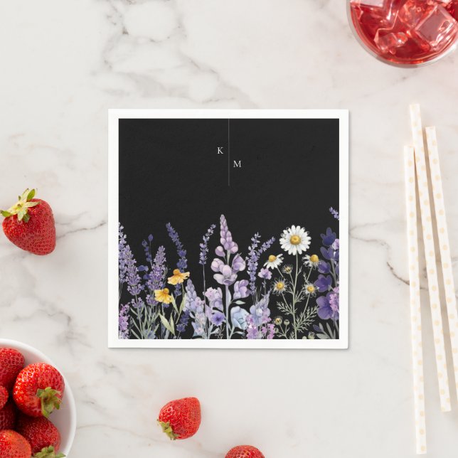Modern och Elegant Vildblomma Rustik Bröllop Pappersservett (Insitu)