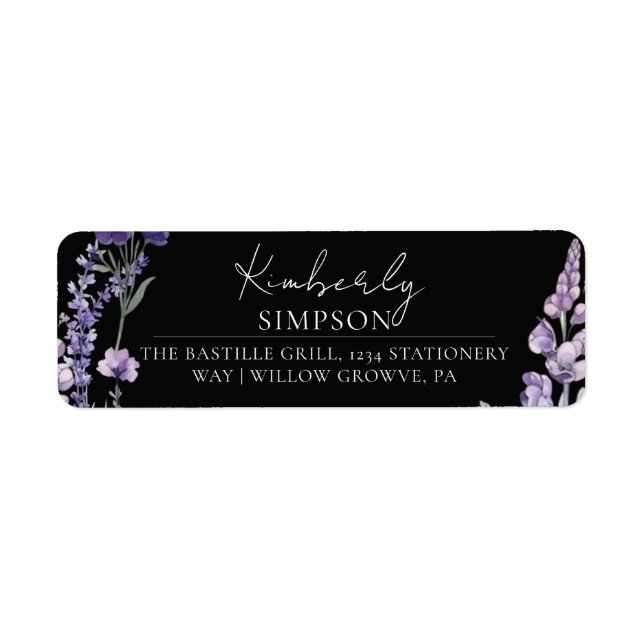Modern och Elegant Vildblomma Rustik Bröllop Returadress Etikett (Framsidan)