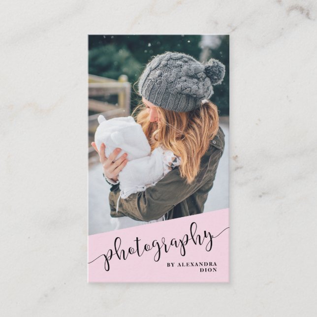 Modern och elegant violett fotografi visitkort (Framsida)