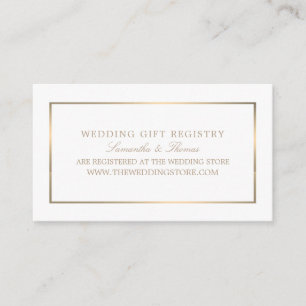 Modern och elegant, vit & Guld, gift-register Tilläggskort