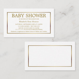 Modern och elegant, vit och Guld babykläder Biljet Visitkort