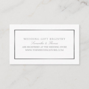 Modern och elegant, vit & Silver, gift-register Tilläggskort