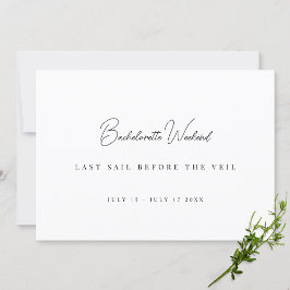 Modern och Elegant White bachelorette helg kort
