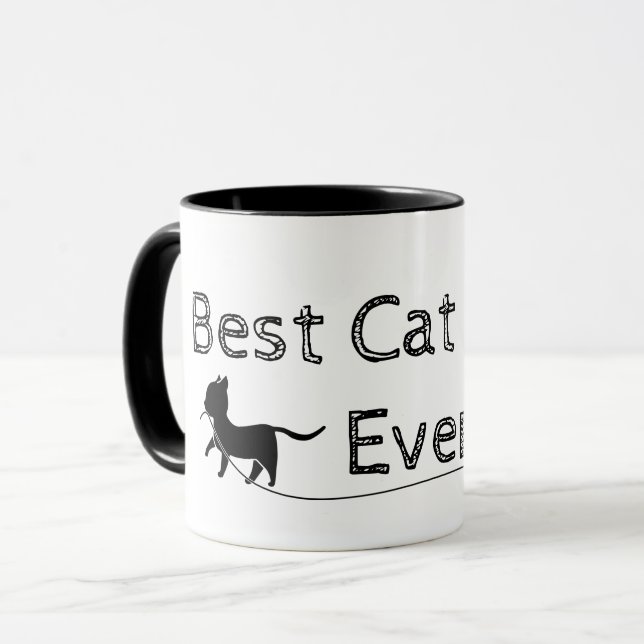 Modern och enkel bästa Kat Mamma någonsin Mugg (Framsida vänster)