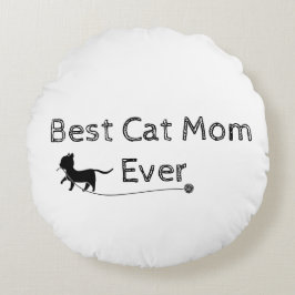 Modern och enkel bästa Kat Mamma någonsin Rund Kudde