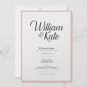 Modern och enkel bröllopsinbjudning inbjudningar