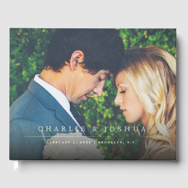 Modern och enkel foto Bröllop Guest Bok (Framsida)