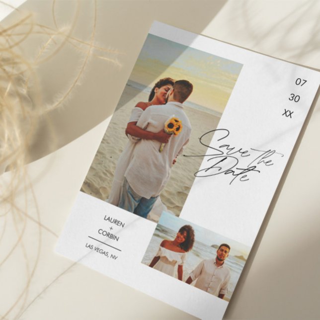 Modern och Enkel Foto Spara Datum Inbjudan (Skapare uppladdad)