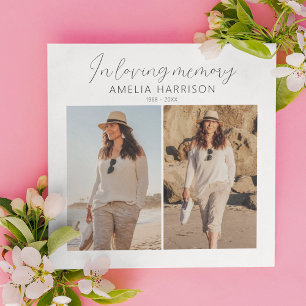 Modern och enkel fotokollage-begravning tack kort