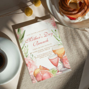 Modern och enkel inbjudan till Brunch i Mors dag