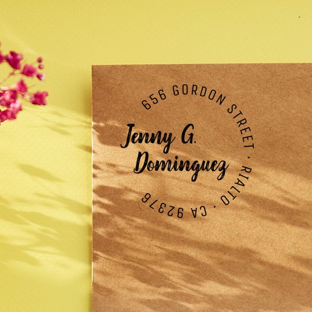 Modern och enkel Returadress för kallgrafi Självfärgande Stämpel (Rubber Stamp Mock-up)