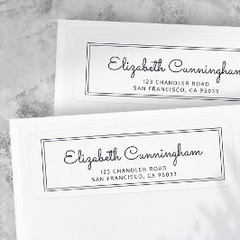 Modern och enkel Returadress för kursiva skript Returadress Etikett