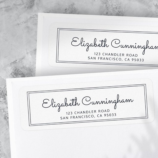 Modern och enkel Returadress för kursiva skript Returadress Etikett (Skapare uppladdad)