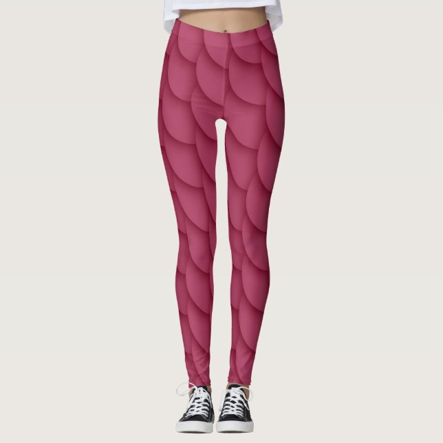 Modern och enkel röd Sjöjungfru Leggings (Framsida)