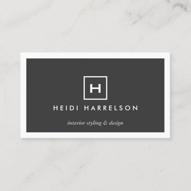 MODERN OCH ENKEL RUTA LOGOTYP MED DIN INITIAL/MONO VISITKORT (Framsida)