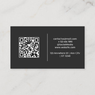 Modern och enkel svart QR-kod Visitkort