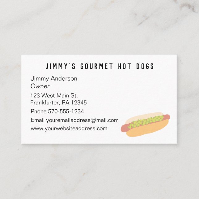 Modern och enkel varmkorvanpassningsbar visitkort (Framsida)