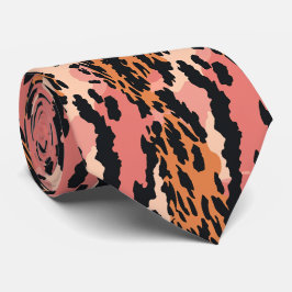 Modern och färglös djurutskrift slips