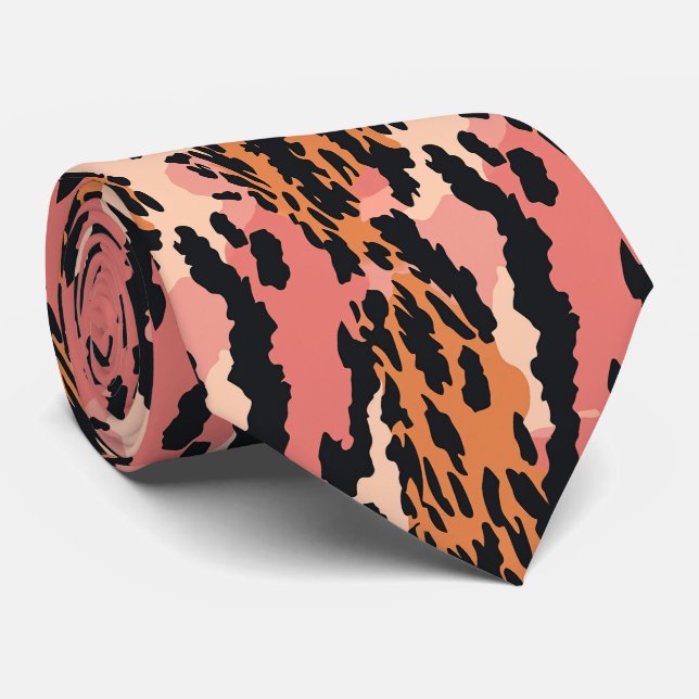 Modern och färglös djurutskrift slips (Rullad)