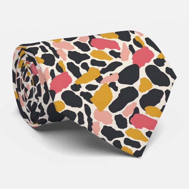 Modern och färglös djurutskrift slips (Rullad)